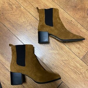 Bronze Color Suede Ankle Boots